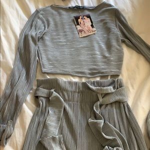 Brand new naked wardrobe silver grey pants set